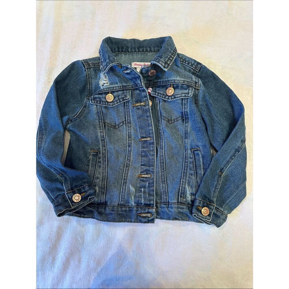 Tommy Bahama Kids Blue Denim Jean Jacket Distressed Size 5